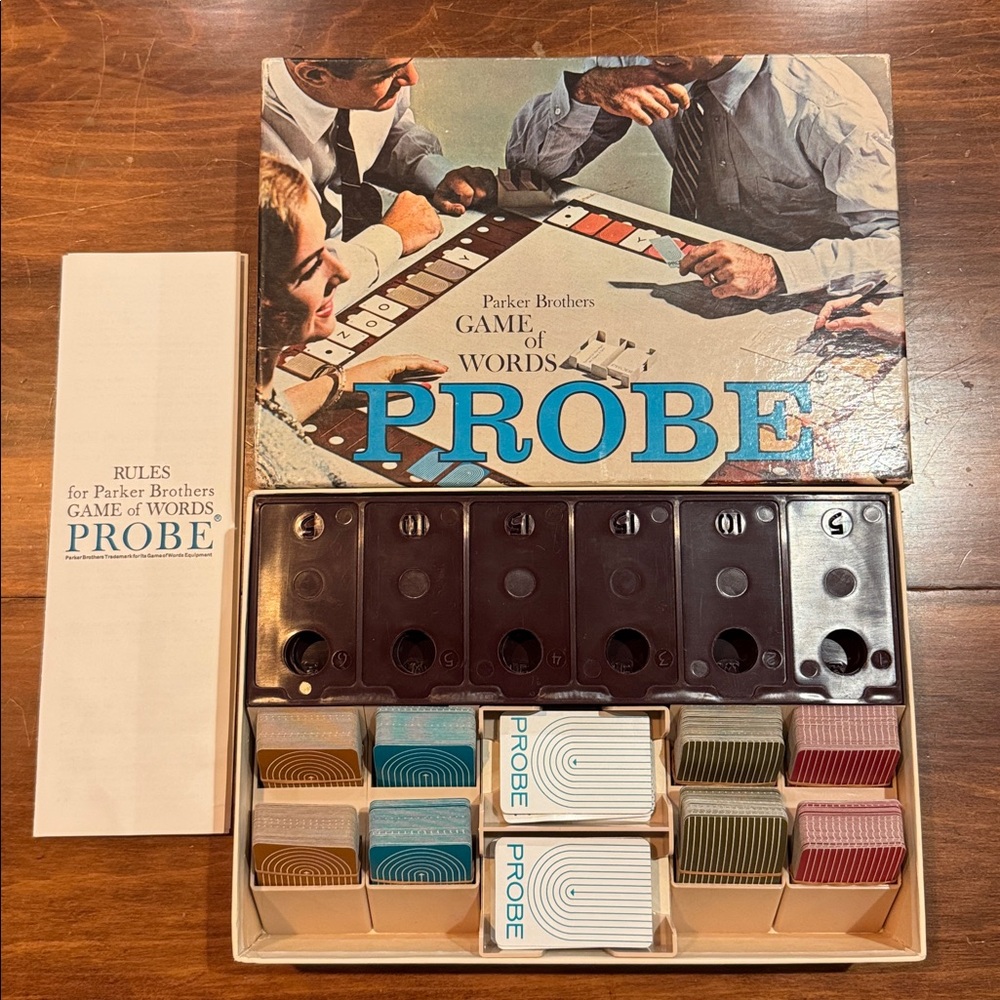 Vintage 1964 PROBE Game Of Words Family Parker Brothers Mid-Century